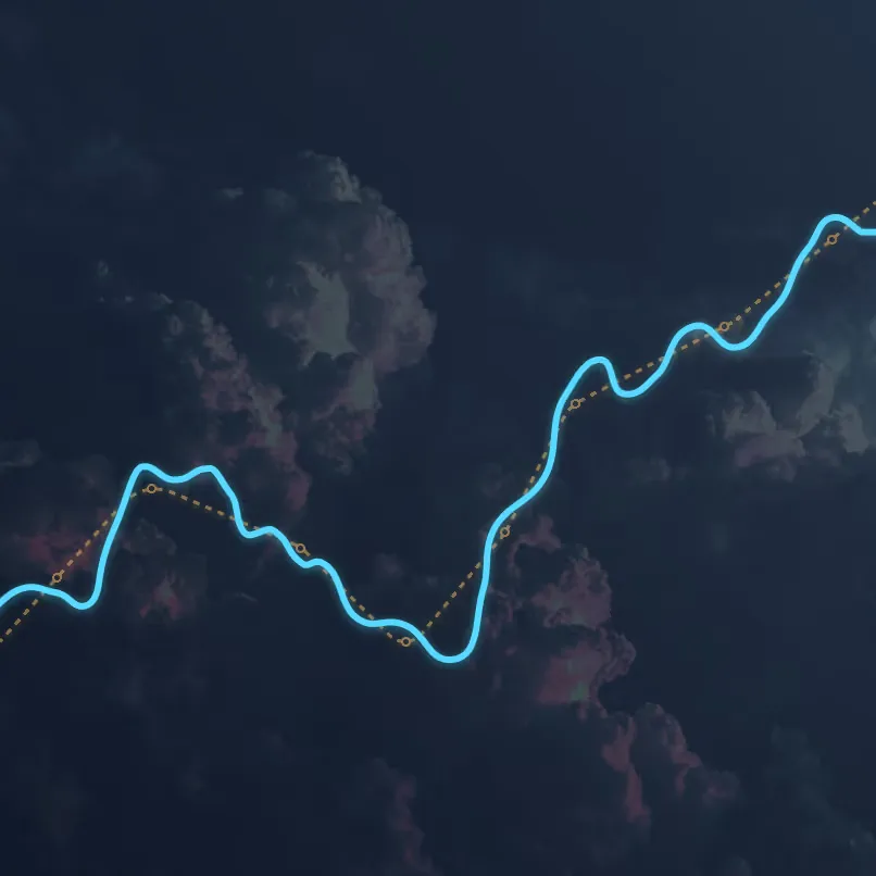 Diagram comparing discrete forecast cycles with a continuous forecast signal